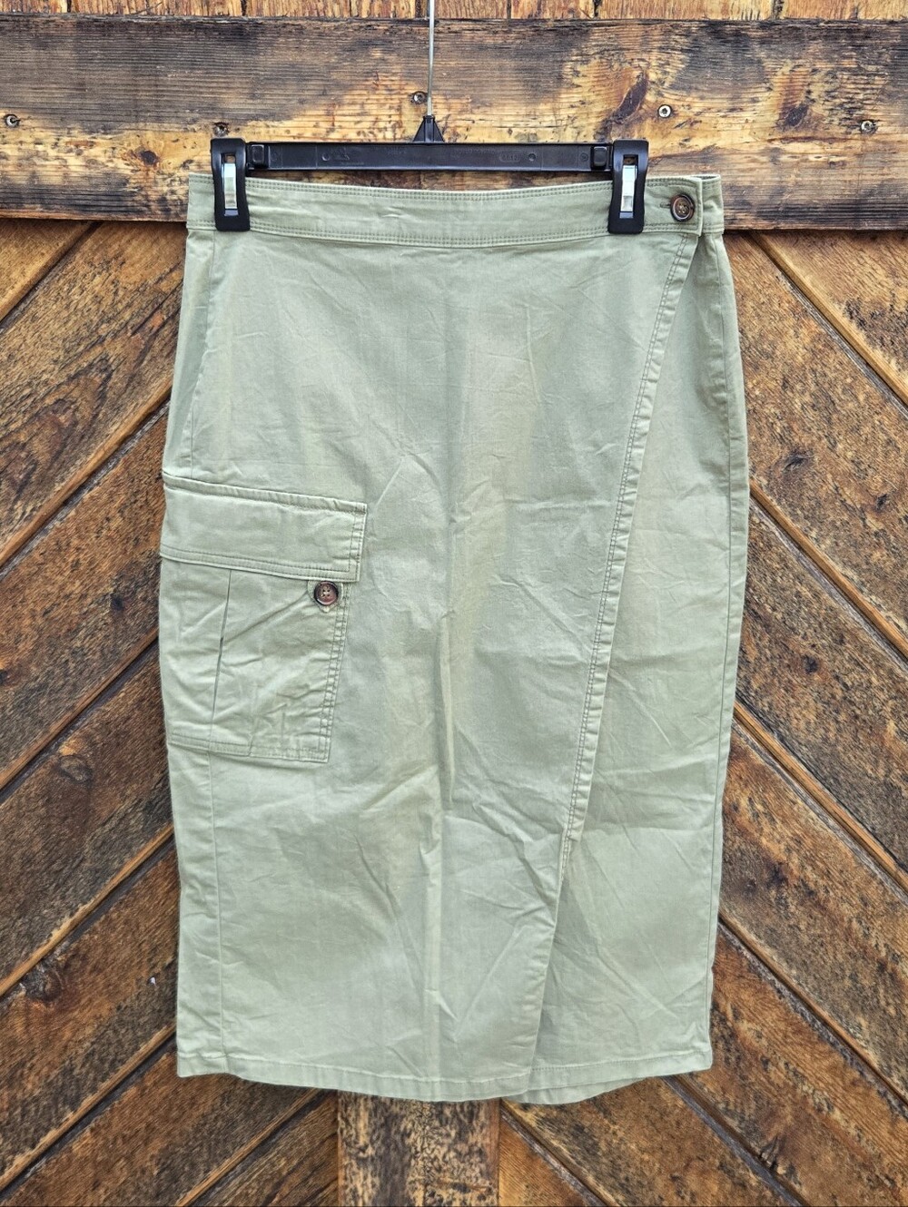 Sanctuary Olive Green Wrap Over Military Cargo Skirt
